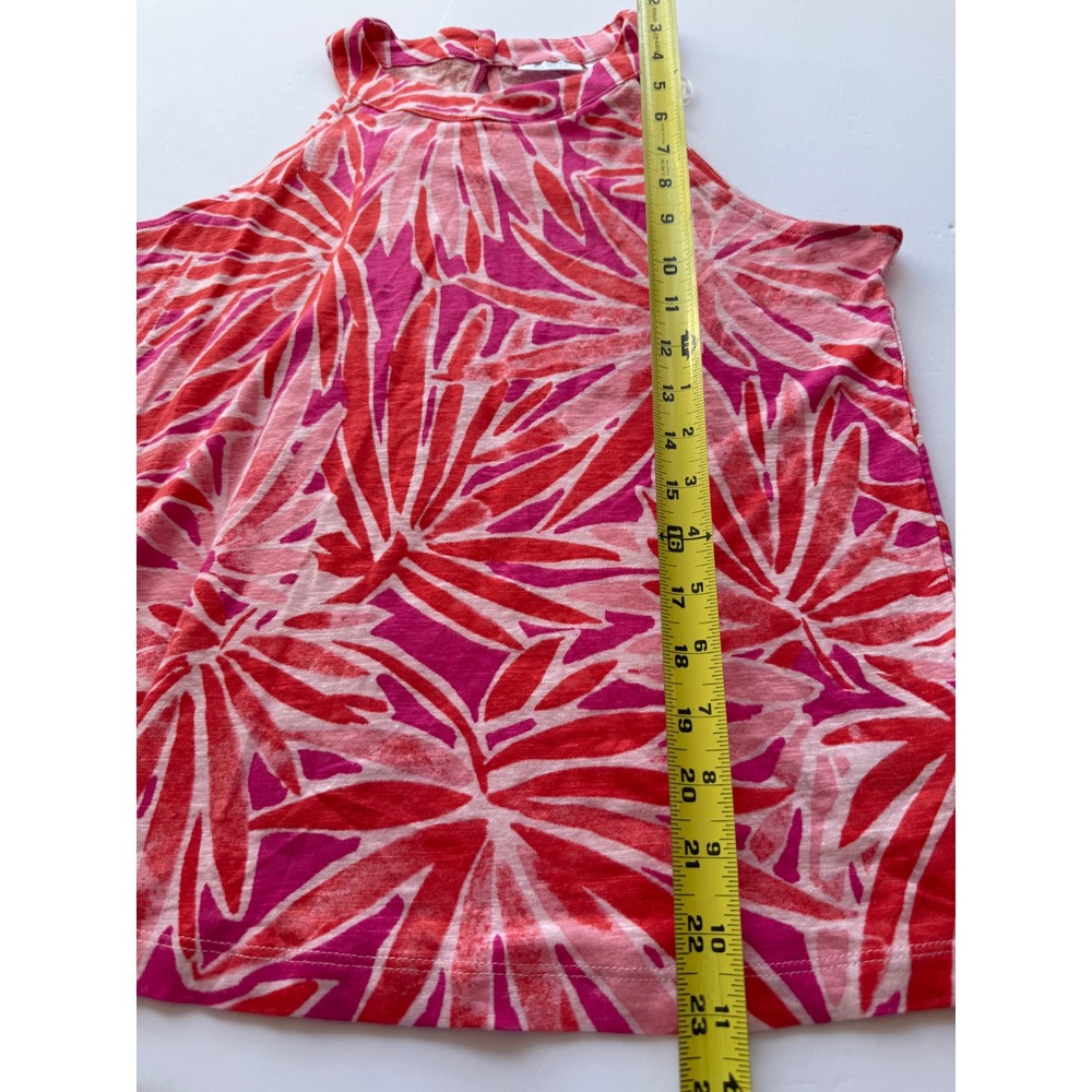 Sigrid Olsen Pink Red Tropical Palm Linen Halter Tank Top Womens Medium NWT - Picture 4 of 9